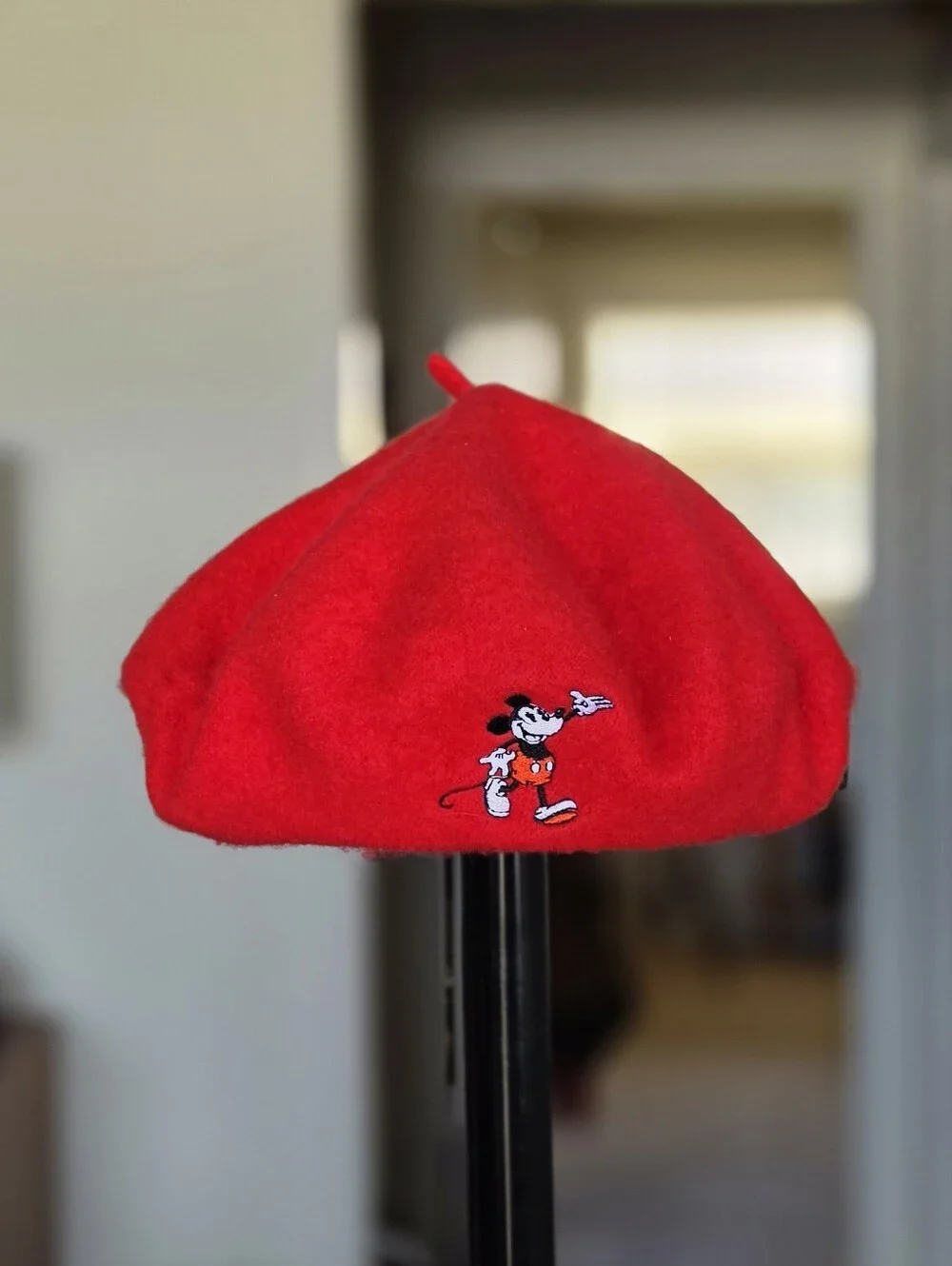 Red Wool Mickey Mouse Beret